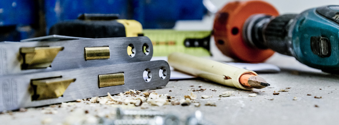 Werkbank met timmerman gereedschap